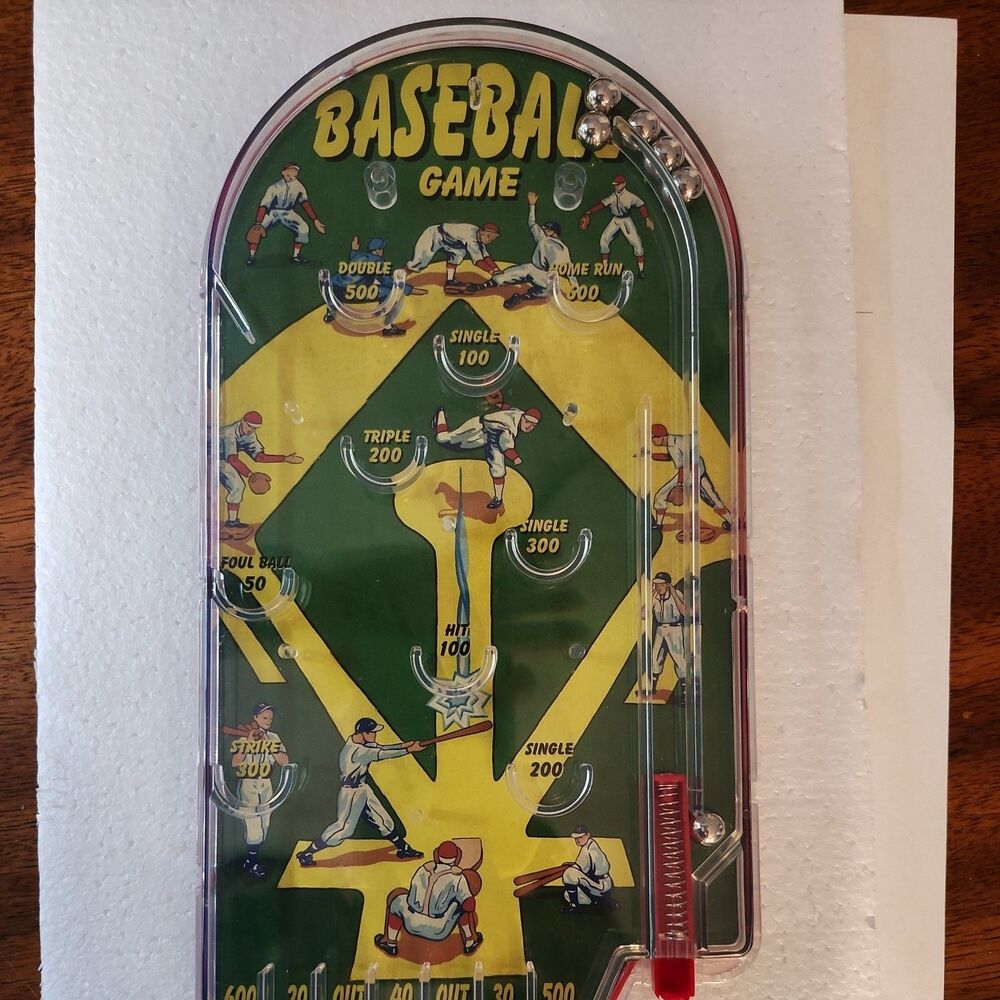 Schylling Pinball Home Run Baseball Game 2006 Handheld Pin Ball Toy Vintage - Picture 3 of 5